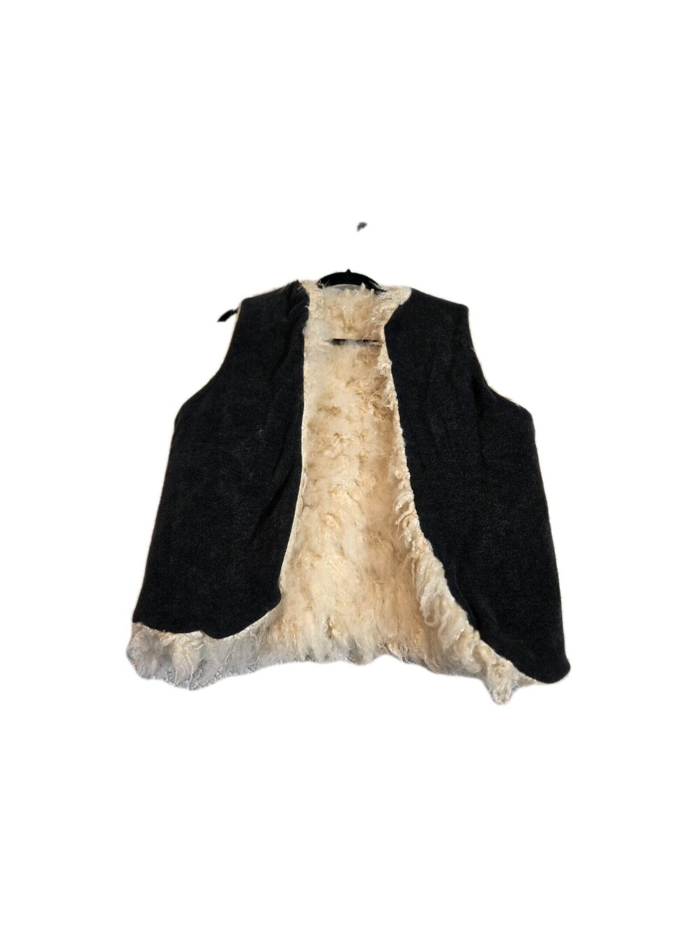 Fjall Vest Women's Sz M Wool Blend Shell Faux Fur Lined Outdoors Gorp Core